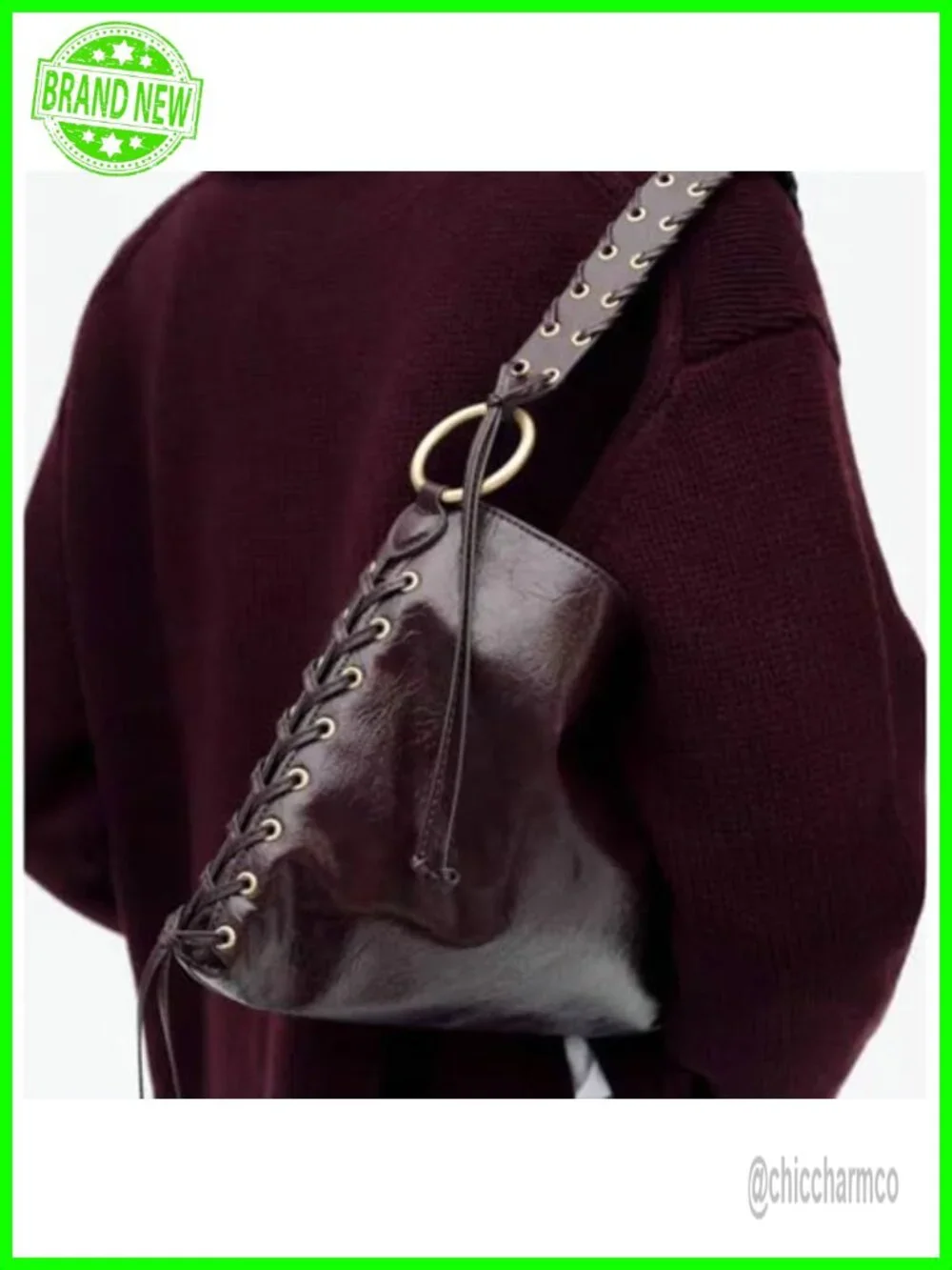 Slouchy PU Leather Crescent Hobo Bag Crossbody Purse Shoulder Tote